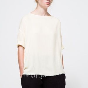 Black Crane Cream Top (S)